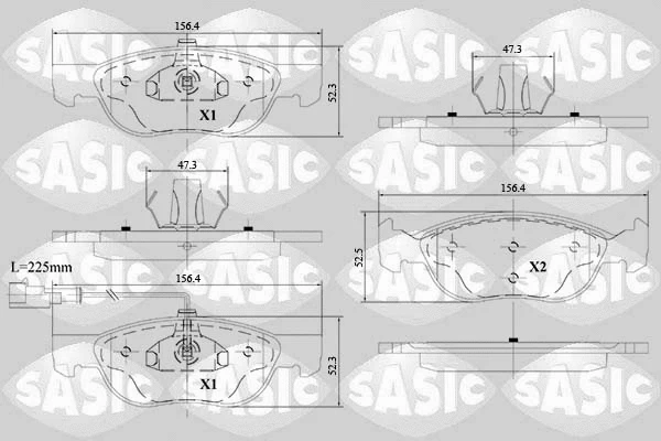6216150 SASIC Комплект тормозных колодок, дисковый тормоз (фото 1)