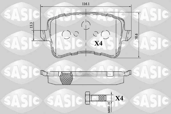 6216159 SASIC Комплект тормозных колодок, дисковый тормоз (фото 1)