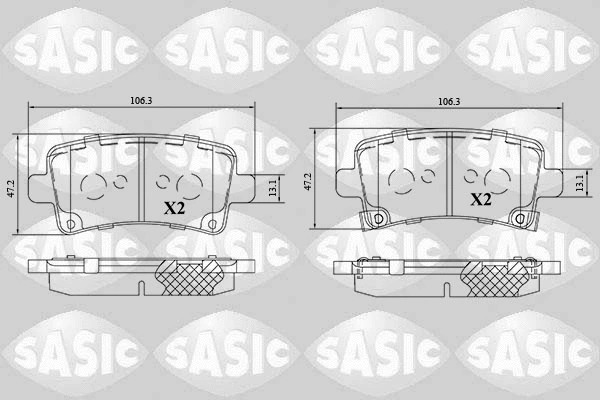 6216189 SASIC Комплект тормозных колодок, дисковый тормоз (фото 1)