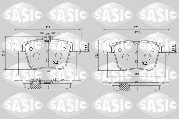 6216197 SASIC Комплект тормозных колодок, дисковый тормоз (фото 1)