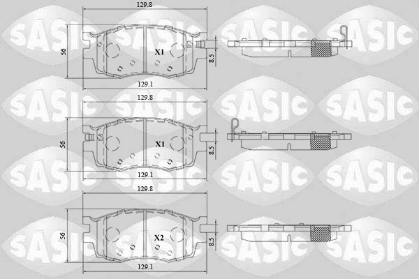 6216198 SASIC Комплект тормозных колодок, дисковый тормоз (фото 1)
