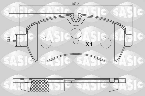 6216199 SASIC Комплект тормозных колодок, дисковый тормоз (фото 1)
