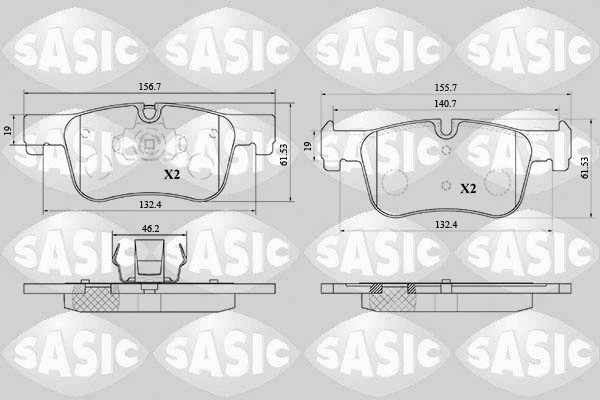 6216200 SASIC Комплект тормозных колодок, дисковый тормоз (фото 1)