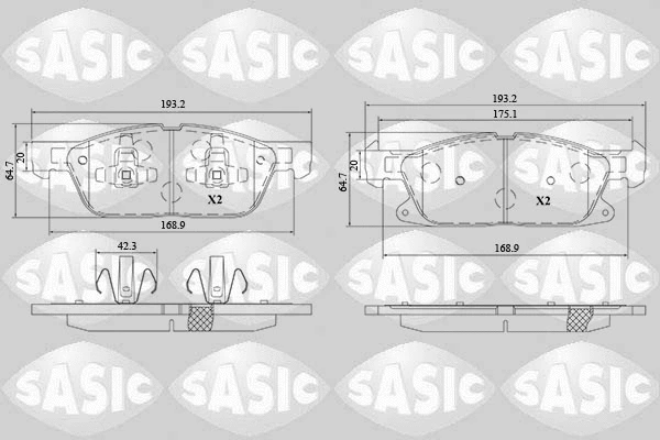 6216211 SASIC Комплект тормозных колодок, дисковый тормоз (фото 1)