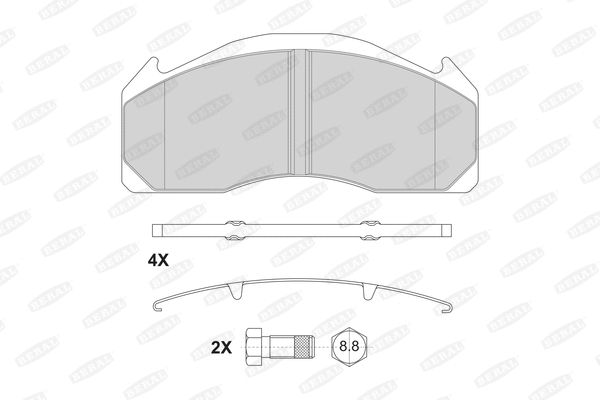 2912529004145624 BERAL Комплект тормозных колодок, дисковый тормоз (фото 1)