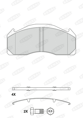 2912529004195624 BERAL Комплект тормозных колодок, дисковый тормоз (фото 1)