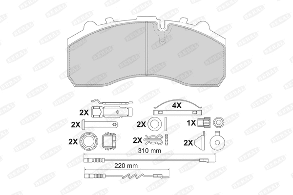 2917930004245504 BERAL Комплект тормозных колодок, дисковый тормоз (фото 1)