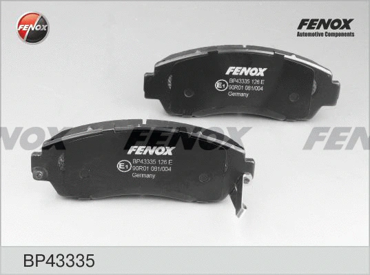 BP43335 FENOX Комплект тормозных колодок, дисковый тормоз (фото 1)