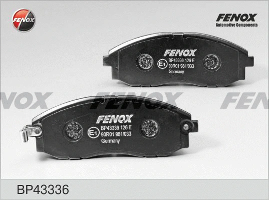 BP43336 FENOX Комплект тормозных колодок, дисковый тормоз (фото 1)