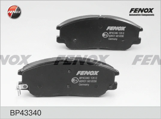 BP43340 FENOX Комплект тормозных колодок, дисковый тормоз (фото 1)