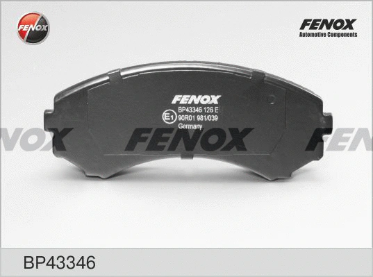 BP43346 FENOX Комплект тормозных колодок, дисковый тормоз (фото 1)