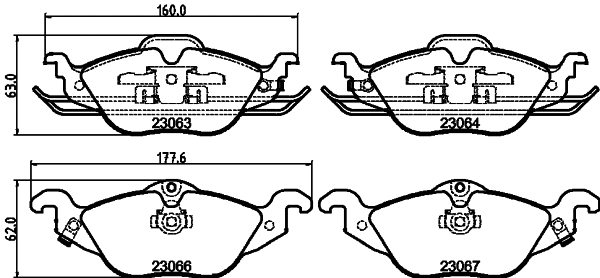 PCP1058 DON Комплект тормозных колодок, дисковый тормоз (фото 1)