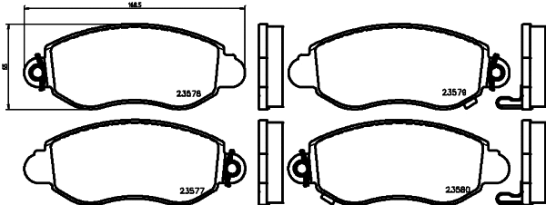 PCP1665 DON Комплект тормозных колодок, дисковый тормоз (фото 1)