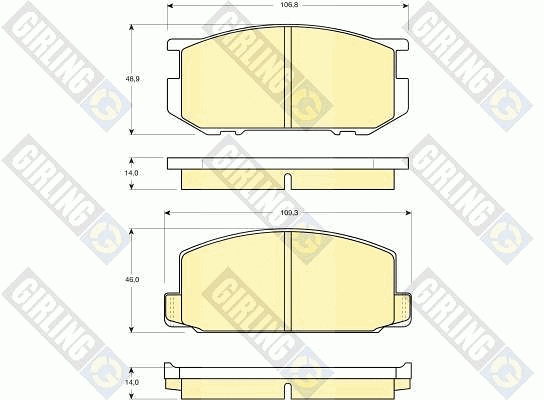 6101819 GIRLING Комплект тормозных колодок, дисковый тормоз (фото 1)