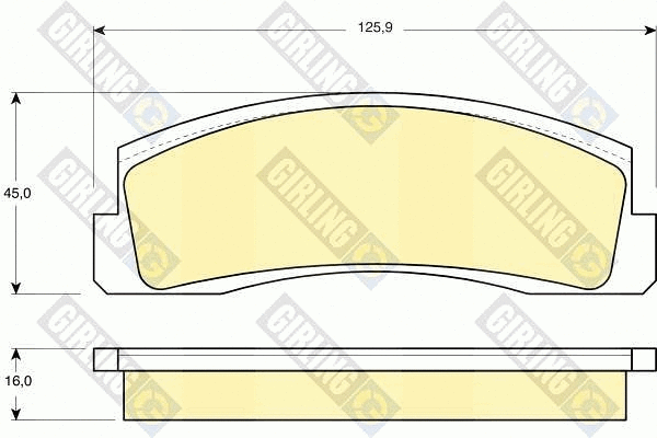 6102653 GIRLING Комплект тормозных колодок, дисковый тормоз (фото 1)