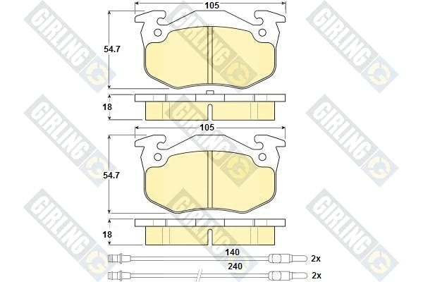 6103133 GIRLING Комплект тормозных колодок, дисковый тормоз (фото 1)