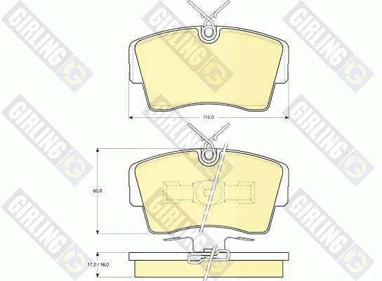 6103391 GIRLING Комплект тормозных колодок, дисковый тормоз (фото 1)