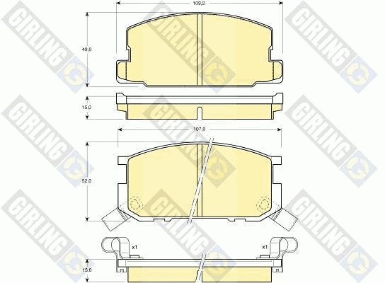6107999 GIRLING Комплект тормозных колодок, дисковый тормоз (фото 1)