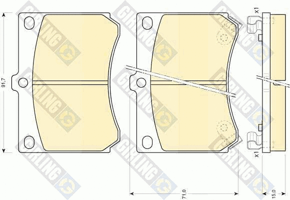 6110299 GIRLING Комплект тормозных колодок, дисковый тормоз (фото 1)