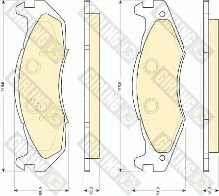 6112075 GIRLING Комплект тормозных колодок, дисковый тормоз (фото 1)