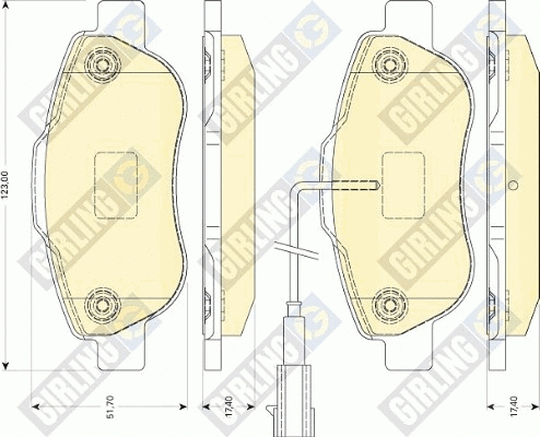 6117464 GIRLING Комплект тормозных колодок, дисковый тормоз (фото 1)