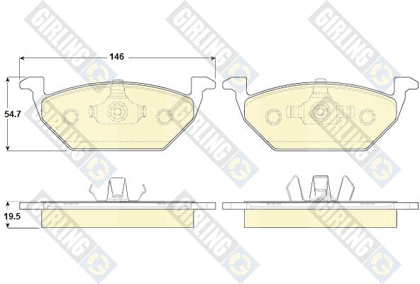 6119842 GIRLING Комплект тормозных колодок, дисковый тормоз (фото 1)