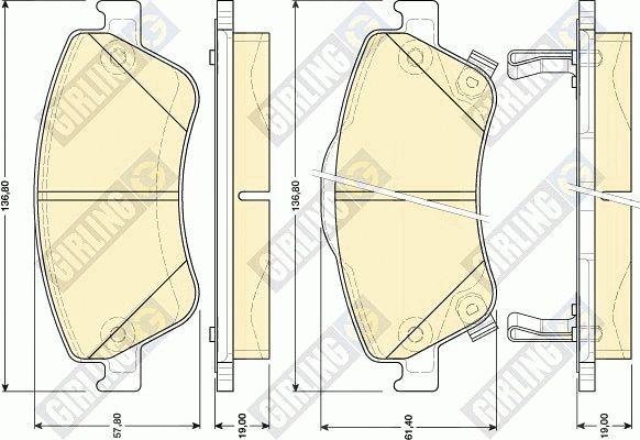 6134814 GIRLING Комплект тормозных колодок, дисковый тормоз (фото 1)