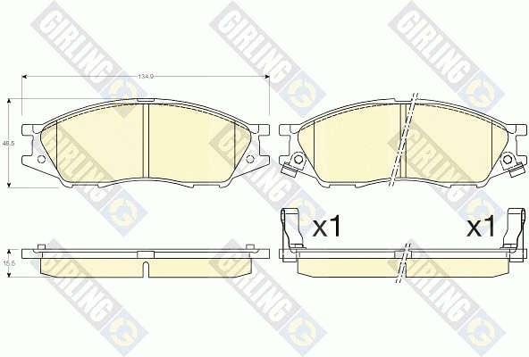 6135636 GIRLING Комплект тормозных колодок, дисковый тормоз (фото 1)