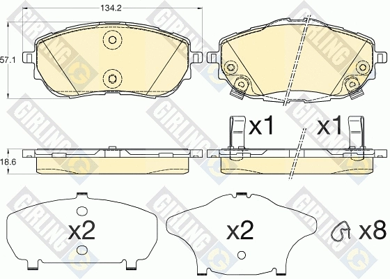 6135983 GIRLING Комплект тормозных колодок, дисковый тормоз (фото 1)