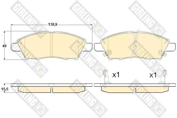 6136136 GIRLING Комплект тормозных колодок, дисковый тормоз (фото 1)