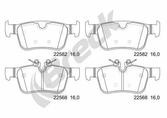 22568 00 554 00 BRECK Комплект тормозных колодок, дисковый тормоз (фото 1)
