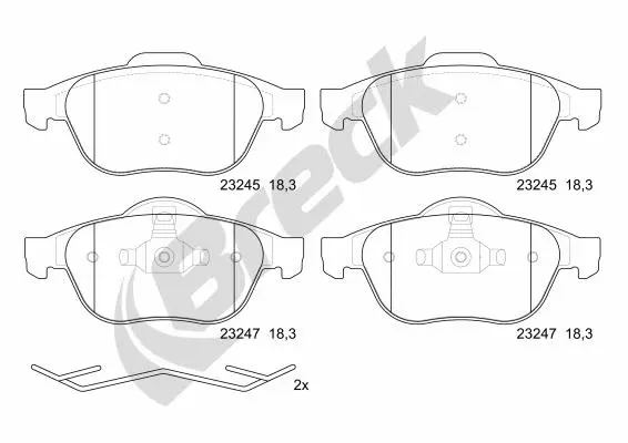 23245 00 701 00 BRECK Комплект тормозных колодок, дисковый тормоз (фото 1)