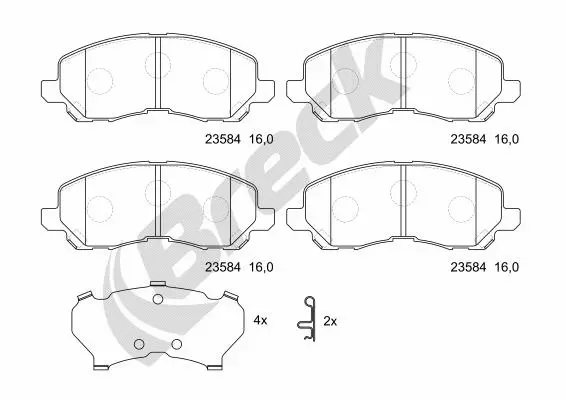 23584 00 701 00 BRECK Комплект тормозных колодок, дисковый тормоз (фото 1)
