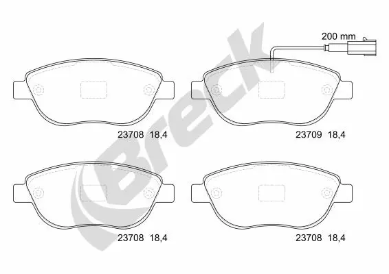 23708 00 701 10 BRECK Комплект тормозных колодок, дисковый тормоз (фото 1)