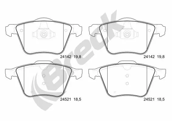 24142 00 551 00 BRECK Комплект тормозных колодок, дисковый тормоз (фото 1)