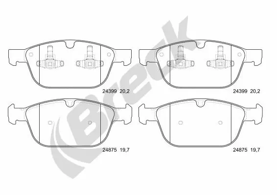 24399 00 553 00 BRECK Комплект тормозных колодок, дисковый тормоз (фото 1)