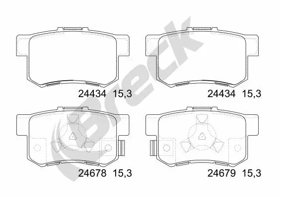 24434 00 704 00 BRECK Комплект тормозных колодок, дисковый тормоз (фото 1)