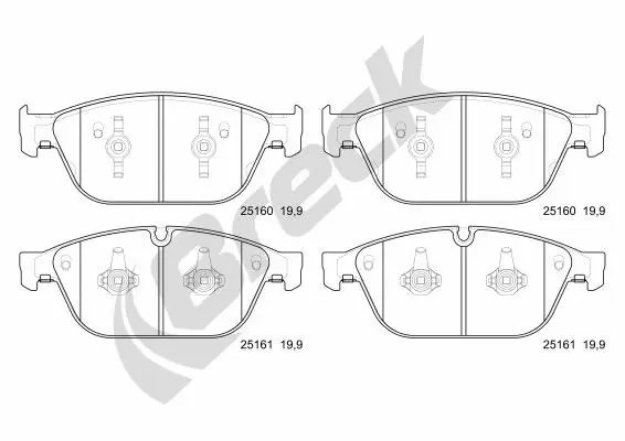 25160 00 551 00 BRECK Комплект тормозных колодок, дисковый тормоз (фото 1)
