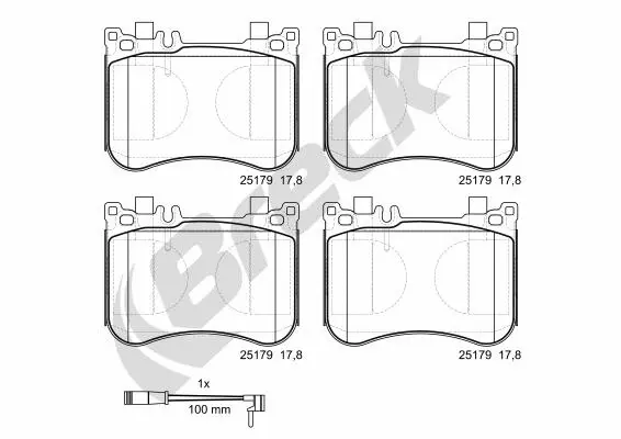 25179 00 552 00 BRECK Комплект тормозных колодок, дисковый тормоз (фото 1)