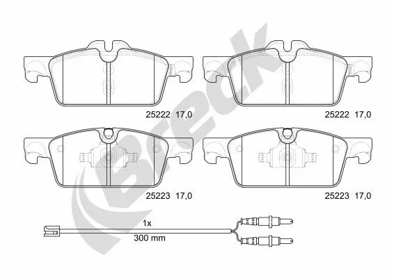 25222 00 701 00 BRECK Комплект тормозных колодок, дисковый тормоз (фото 1)