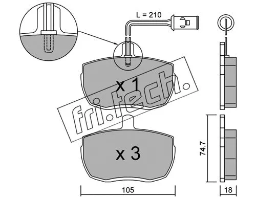018.5 FRI.TECH. Комплект тормозных колодок, дисковый тормоз (фото 1)
