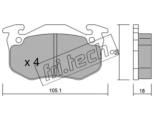 038.4 FRI.TECH. Комплект тормозных колодок, дисковый тормоз (фото 1)