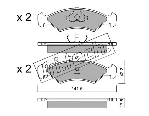 045.0 FRI.TECH. Комплект тормозных колодок, дисковый тормоз (фото 1)