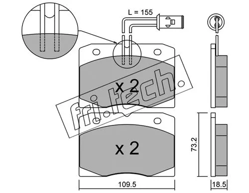 053.0 FRI.TECH. Комплект тормозных колодок, дисковый тормоз (фото 1)