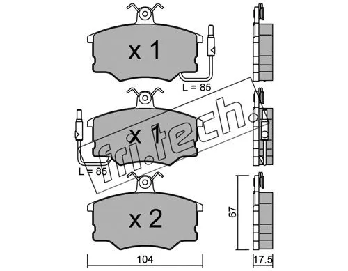 055.0 FRI.TECH. Комплект тормозных колодок, дисковый тормоз (фото 1)