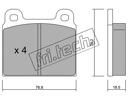 080.0 FRI.TECH. Комплект тормозных колодок, дисковый тормоз (фото 1)