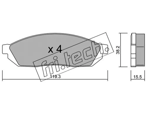 089.0 FRI.TECH. Комплект тормозных колодок, дисковый тормоз (фото 1)