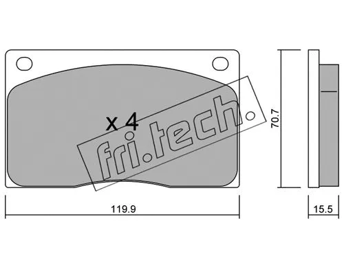 091.0 FRI.TECH. Комплект тормозных колодок, дисковый тормоз (фото 1)