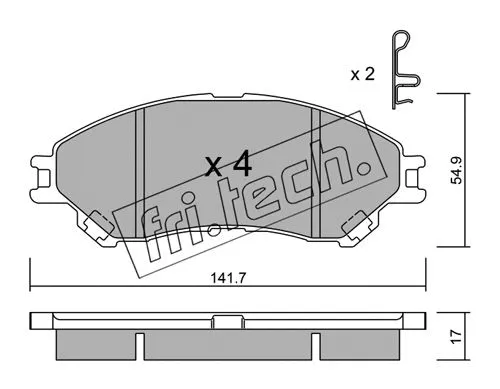 1012.0 FRI.TECH. Комплект тормозных колодок, дисковый тормоз (фото 1)