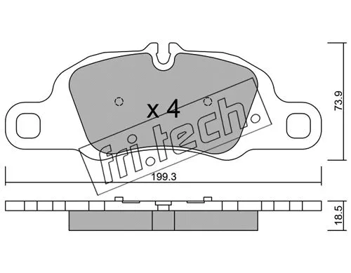 1051.0 FRI.TECH. Комплект тормозных колодок, дисковый тормоз (фото 1)